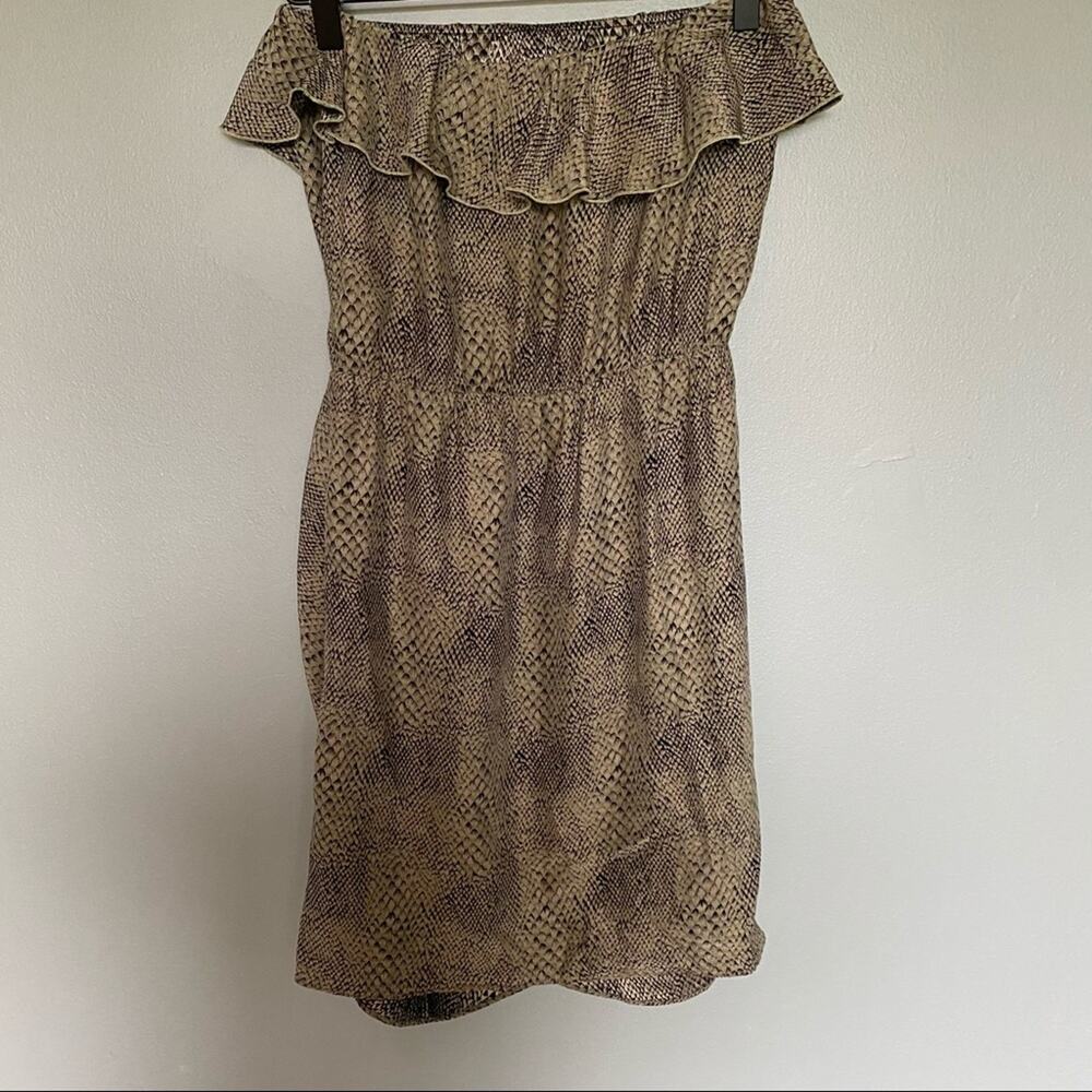 Amanda Uprichard | Python Strapless Silk Dress - image 2